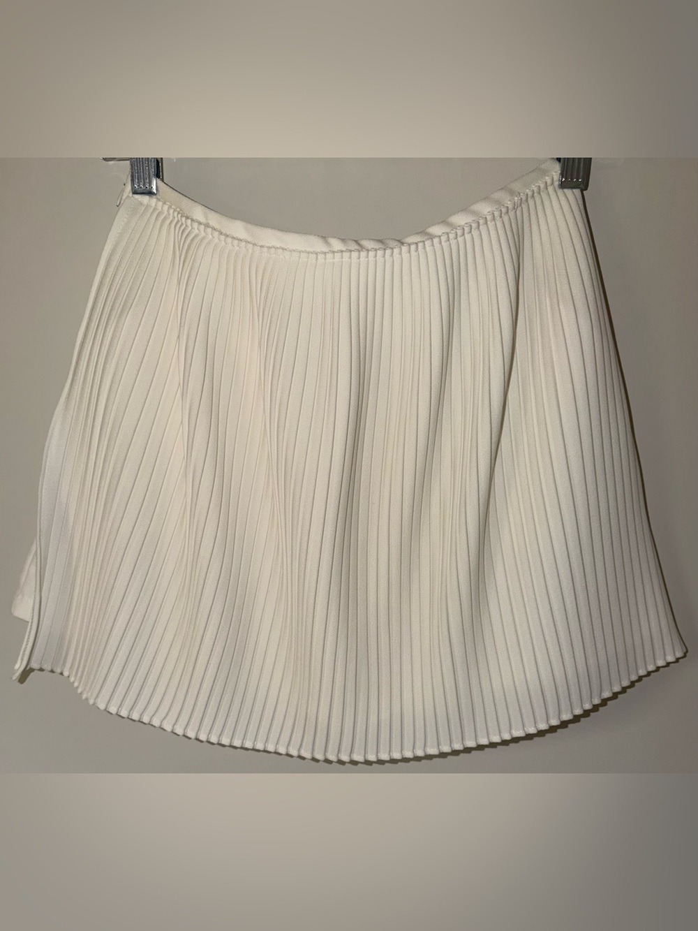 Stylenanda 3CE Boutique Pleated Wrap Skort Size Small Cream Ivory Pockets Zipper - Picture 12 of 12